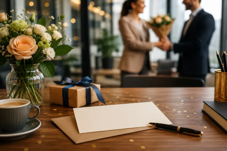 Clean lifestyle image representing promotion congratulations messages with a warm, meaningful, message-focused setting.
