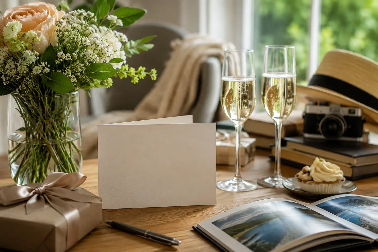 Clean lifestyle image representing retirement wishes with a warm, meaningful, message-focused setting.